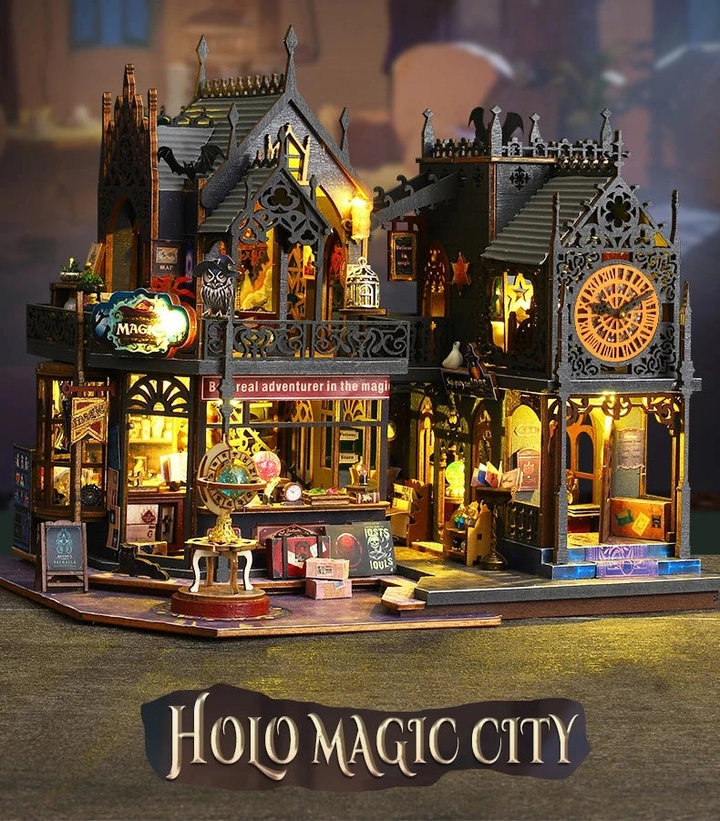 DIY Magic Clock Tower Miniature House Kit