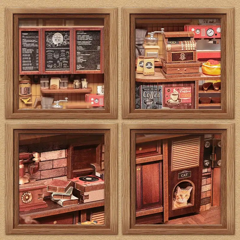 Corner Coffee Shop DIY Book Nook Kit