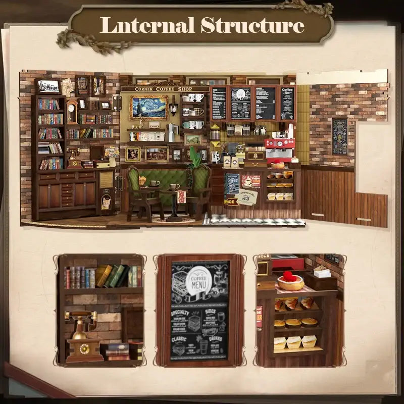 Corner Coffee Shop DIY Book Nook Kit