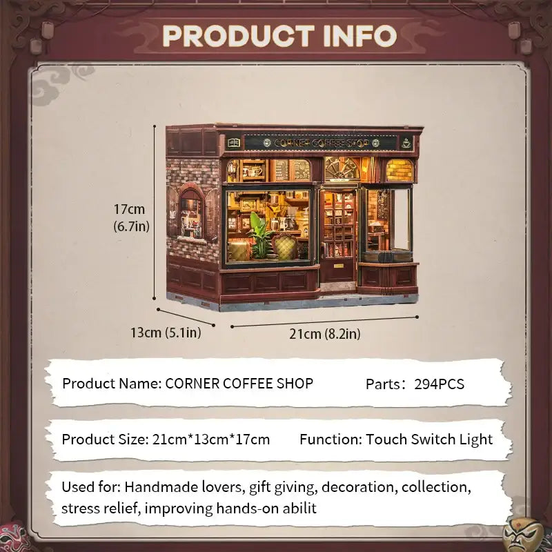Corner Coffee Shop DIY Book Nook Kit