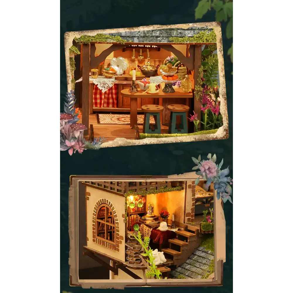 DIY Cottage Garden Miniature House Kit with LED Lights