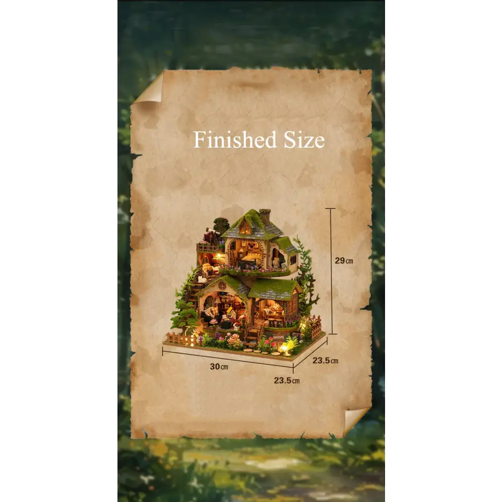 DIY Cottage Garden Miniature House Kit with LED Lights