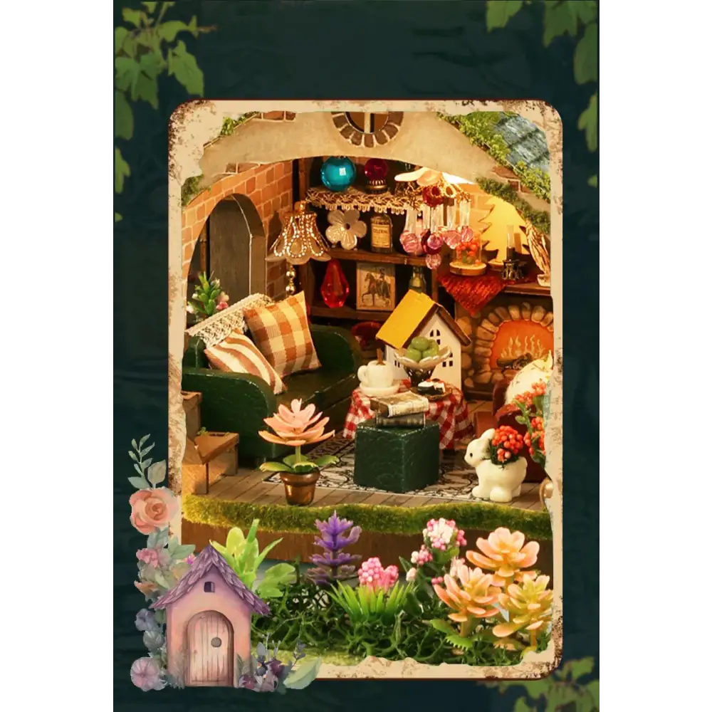 DIY Cottage Garden Miniature House Kit with LED Lights