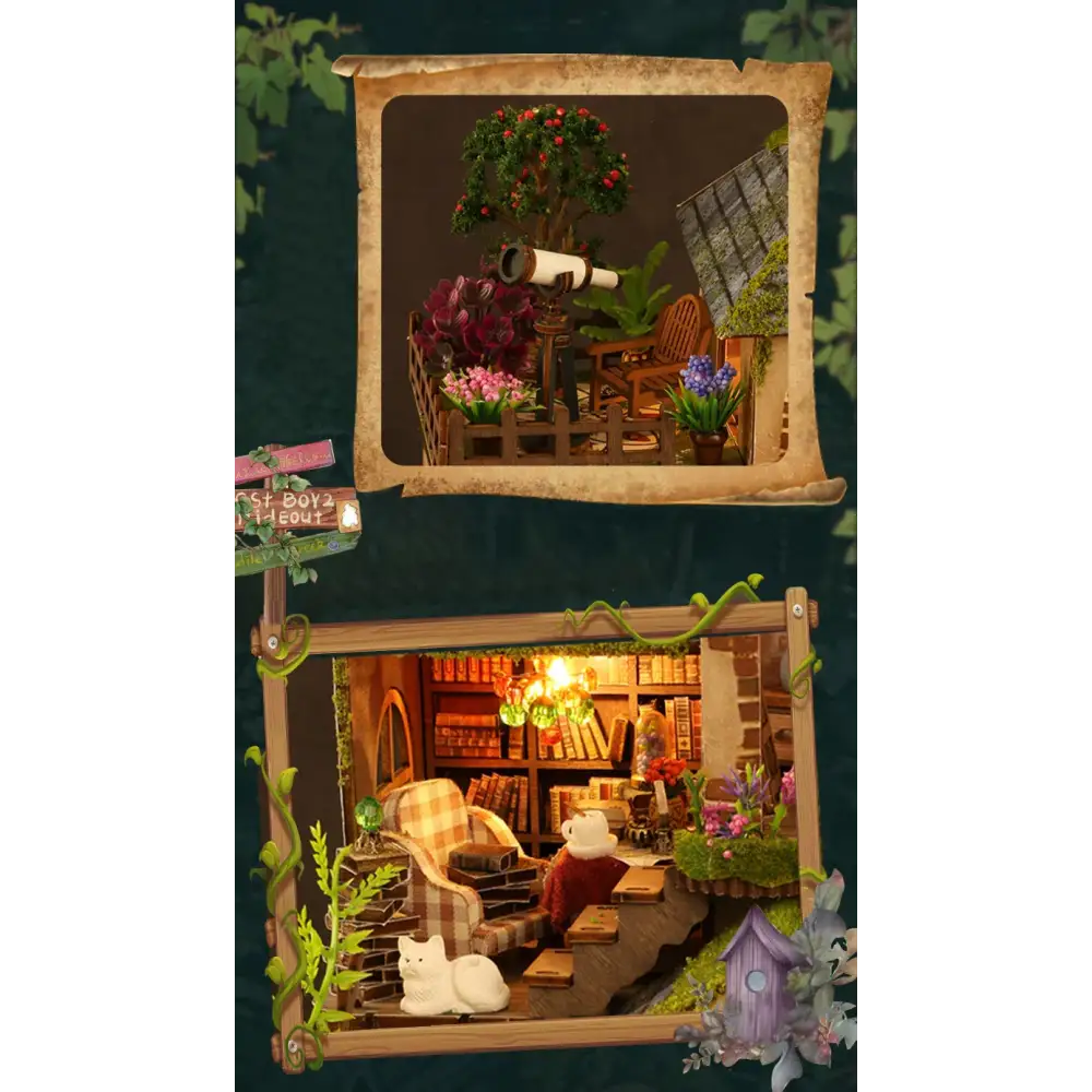 DIY Cottage Garden Miniature House Kit with LED Lights