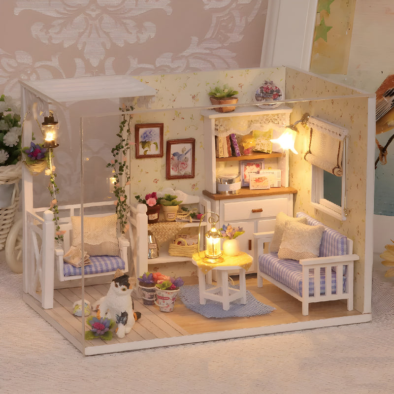 DIY Miniature Room Kit with Furniture & LED – 5 Models