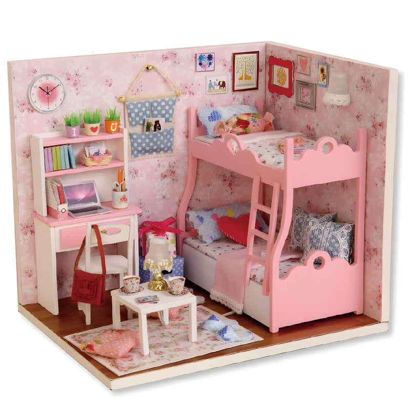DIY Miniature Room Kit with Furniture & LED – 5 Models