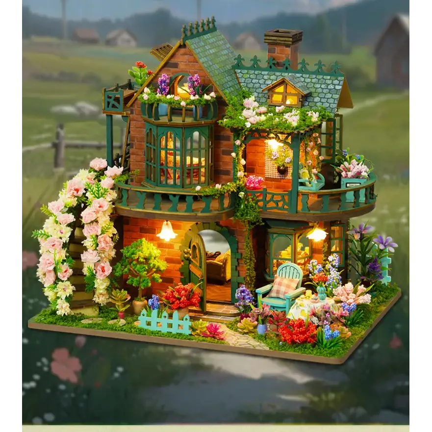 DIY Wooden Fairy Garden Cottage Miniature House Kit