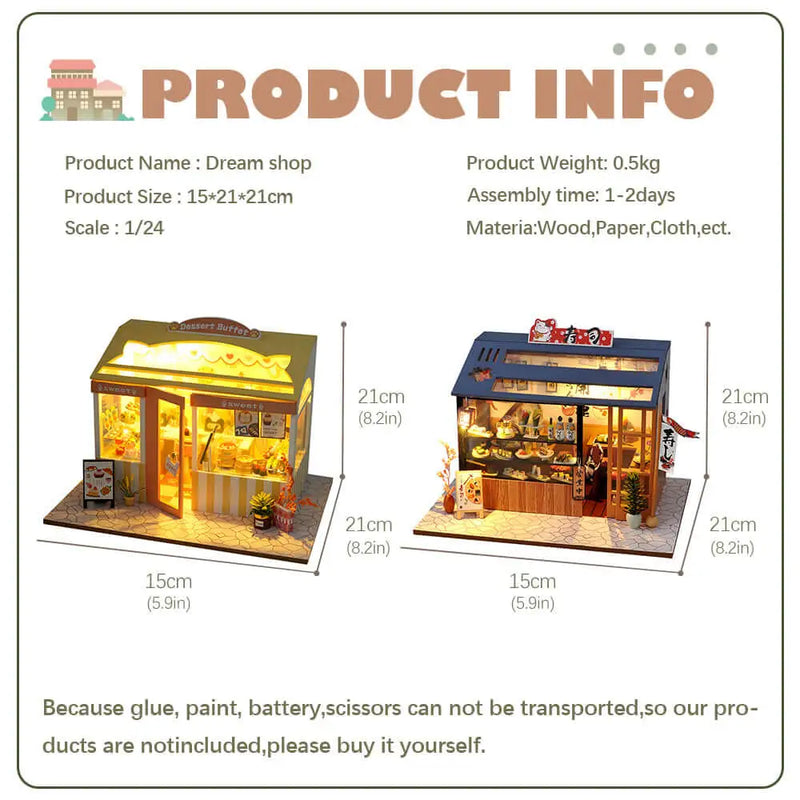 Dream Shop 1 Miniature Dollhouse Kit