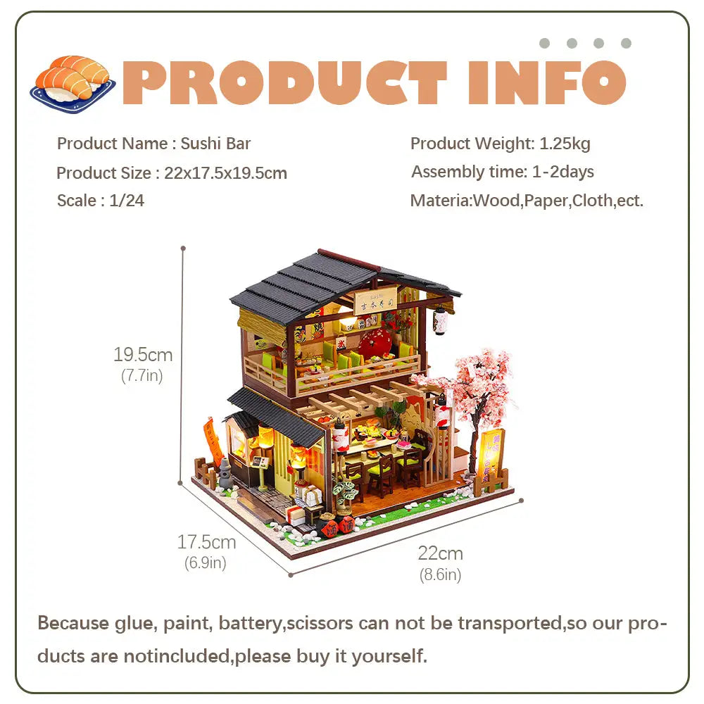 ’Gubbion & Sushi’ Miniature Dollhouse Kit