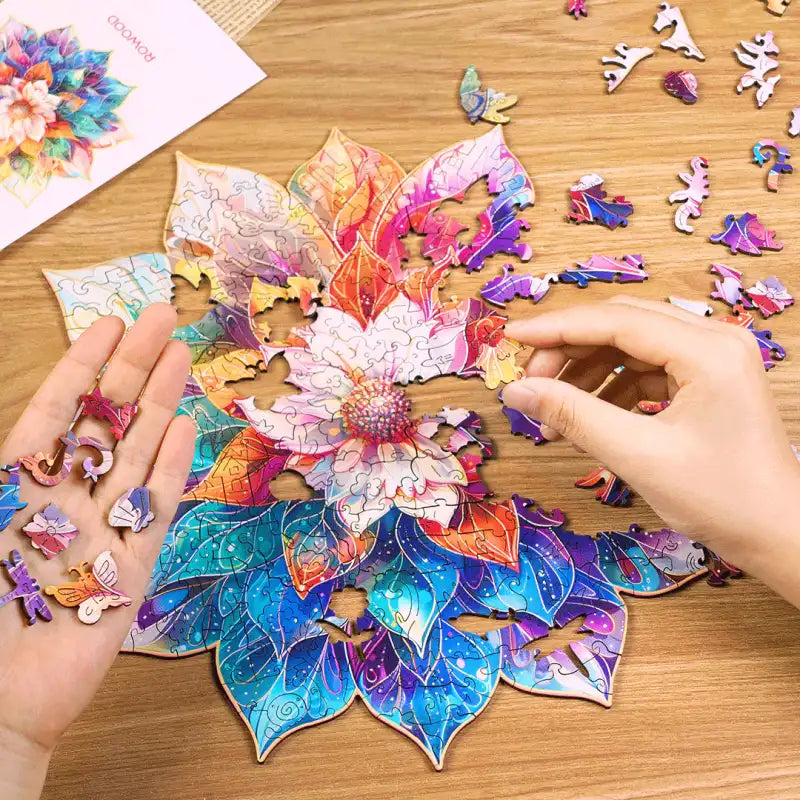 Mystic Mandala Flower 200-Piece Jigsaw Puzzle