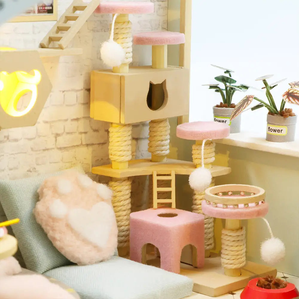 Cat Café DIY Miniature House Kit