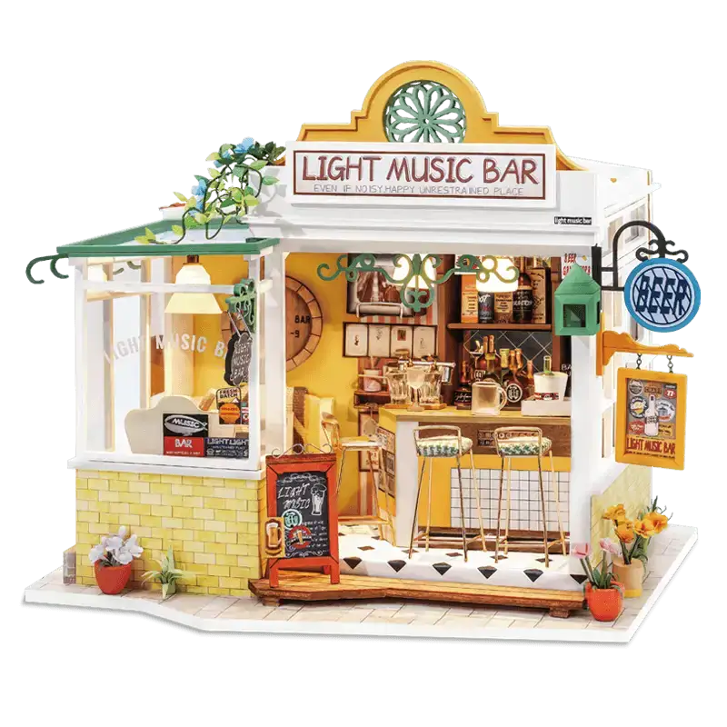 Light Music Bar DIY Miniature House Kit