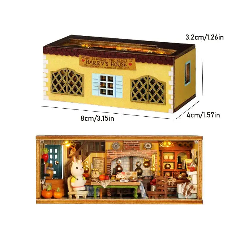 Miniature Dollhouse – Wooden DIY Assembly Kit