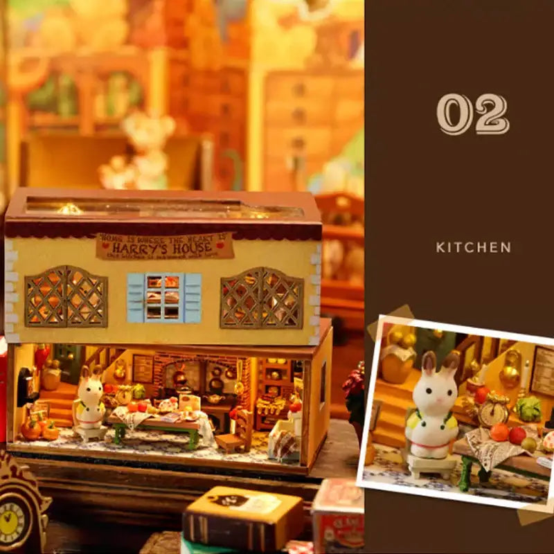 Miniature Dollhouse – Wooden DIY Assembly Kit