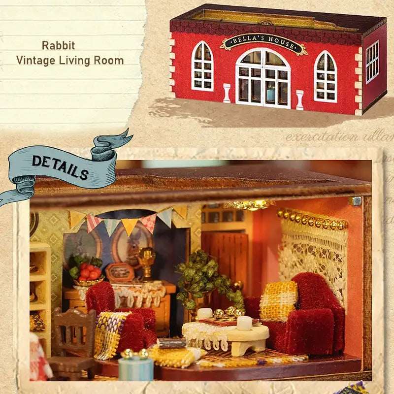 Miniature Dollhouse – Wooden DIY Assembly Kit