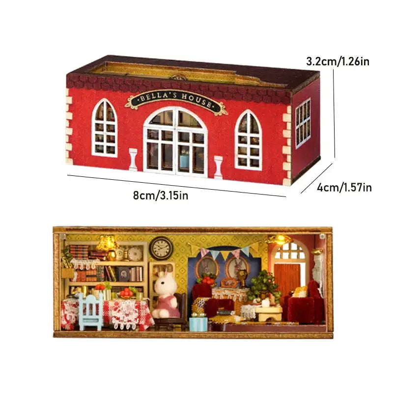 Miniature Dollhouse – Wooden DIY Assembly Kit