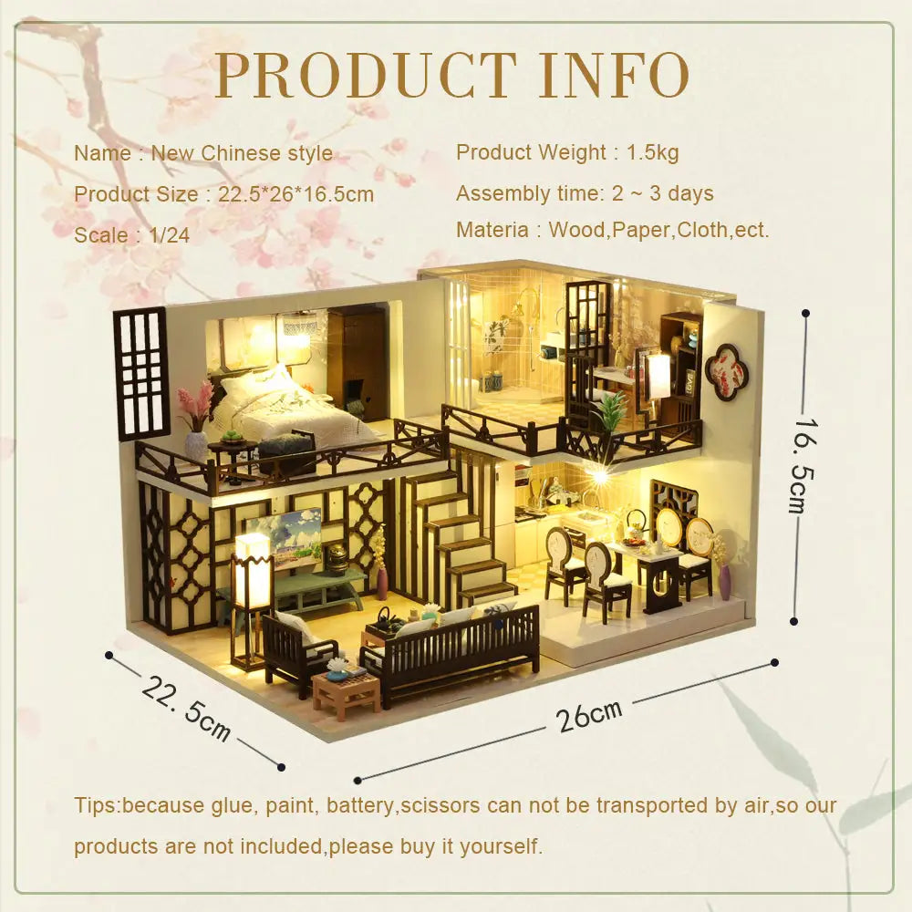 ’New Chinese Style’ Miniature Dollhouse Kit