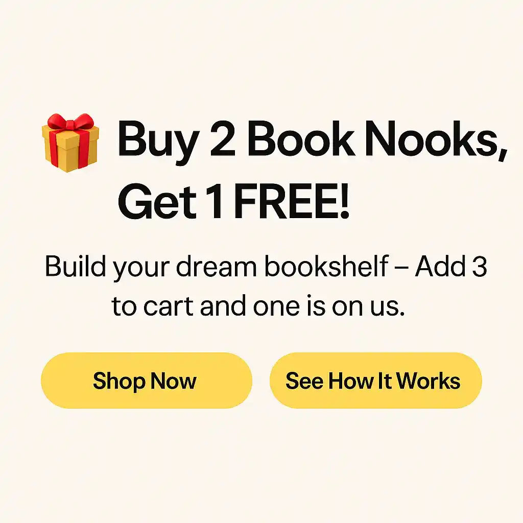 An online advertisement for a ’Buy 2 Get 1 Free’ promotion on ’Book Nooks.’