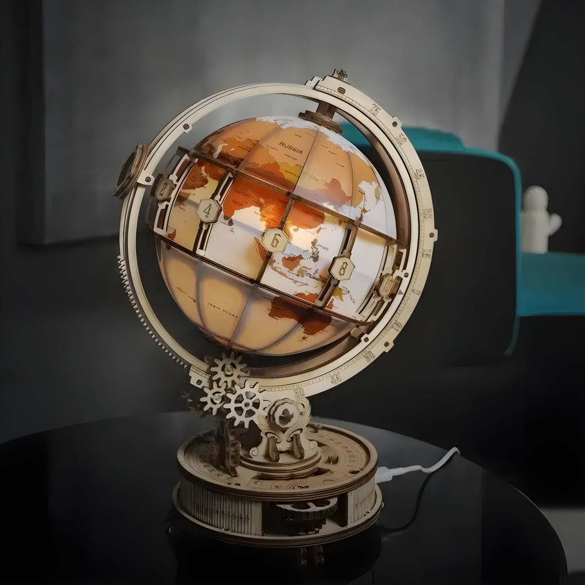 3D Wooden Light-Up Globe Puzzle