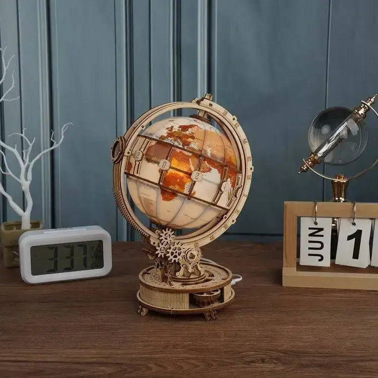 3D Wooden Light-Up Globe Puzzle