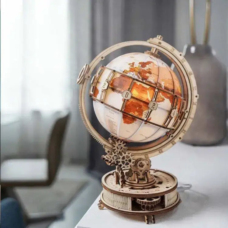 3D Wooden Light-Up Globe Puzzle