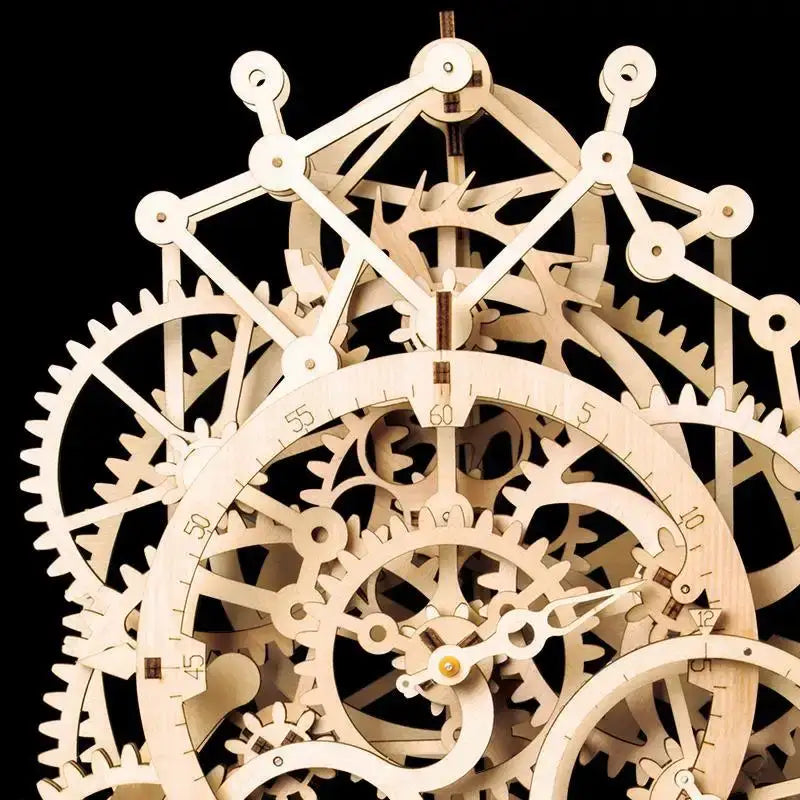 Wooden Mechanical Clock Puzzle ’The Clock’