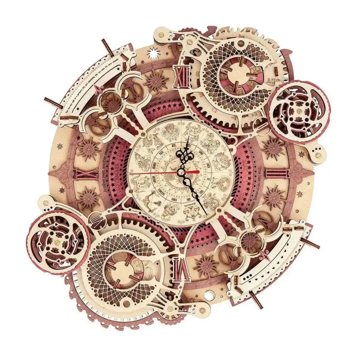 3D Wooden Mechanical Zodiac Clock