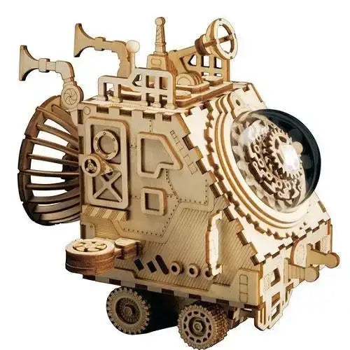 3D Wooden Mechanical Spacecraft Music Box Puzzle