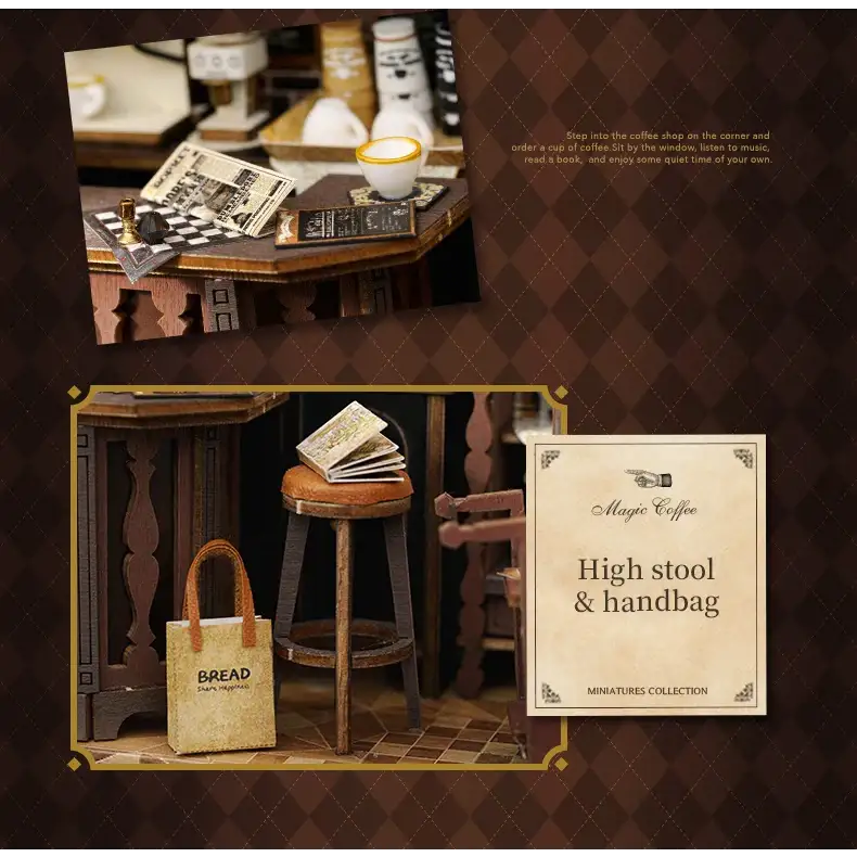 Retro Coffee Shop Book Nook DIY Kit