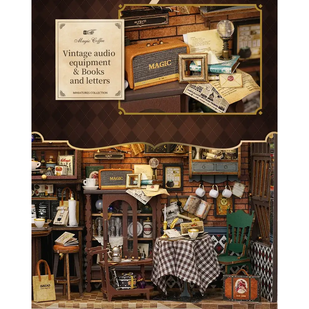 Retro Coffee Shop Book Nook DIY Kit