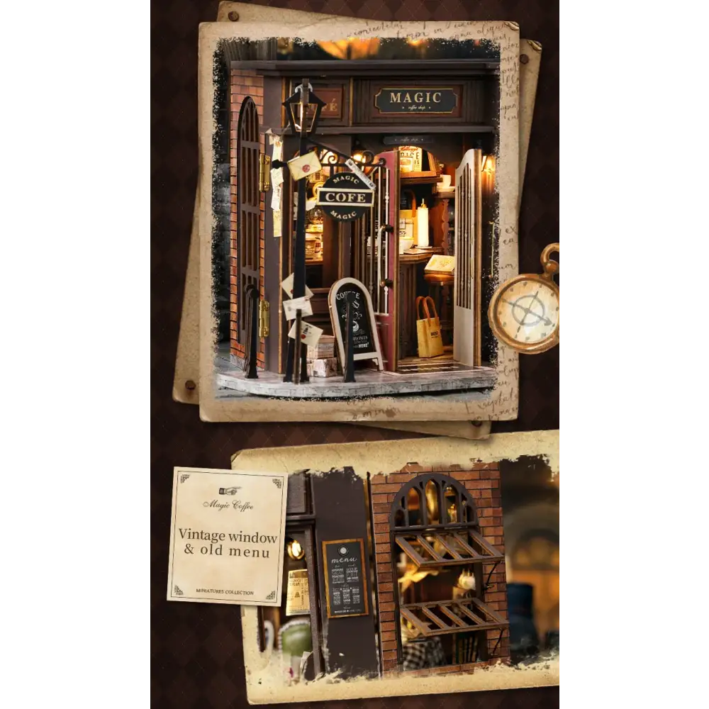 Retro Coffee Shop Book Nook DIY Kit