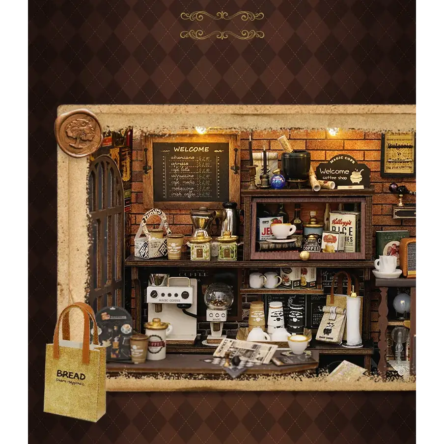 Retro Coffee Shop Book Nook DIY Kit