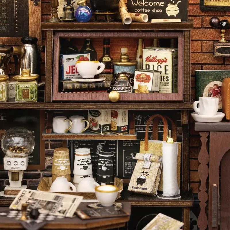 Retro Coffee Shop Book Nook DIY Kit