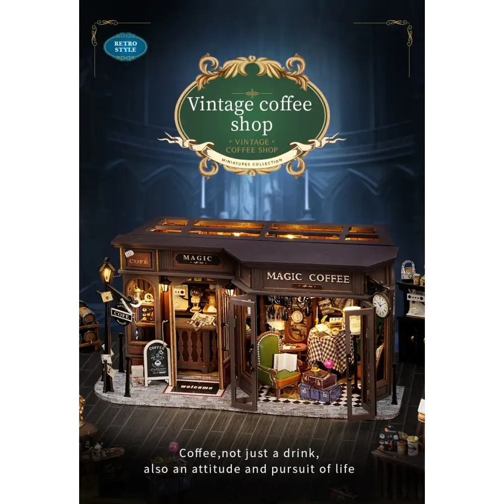 Retro Coffee Shop Book Nook DIY Kit