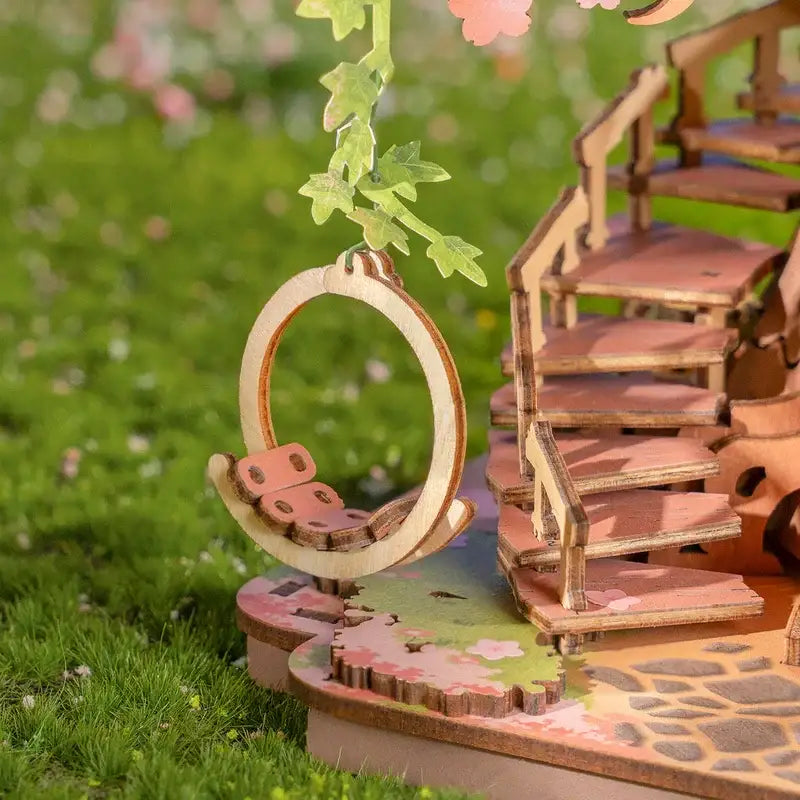 Rolife Sakura Tree House DIY Wooden Puzzle Kit