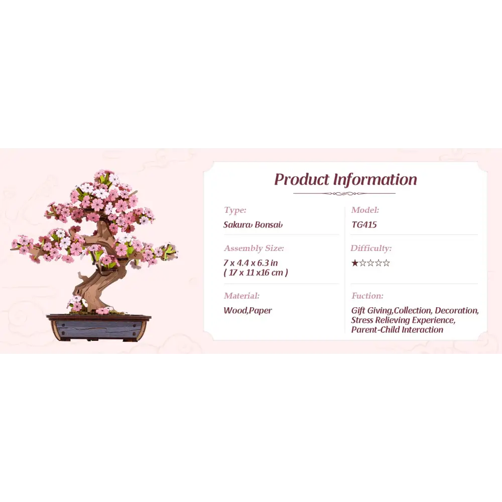 Sakura Bonsai 3D Wooden Puzzle