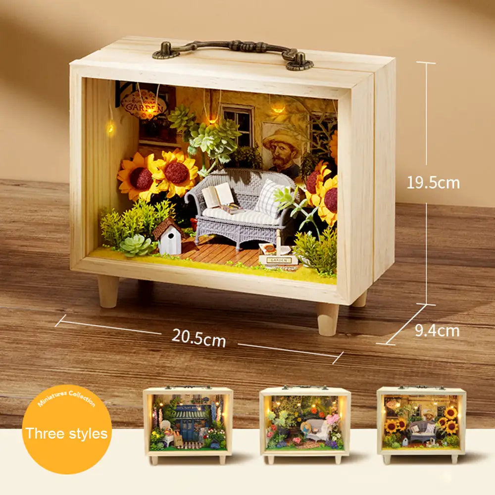 ’Small Wooden Box’ Miniature Dollhouse Kit