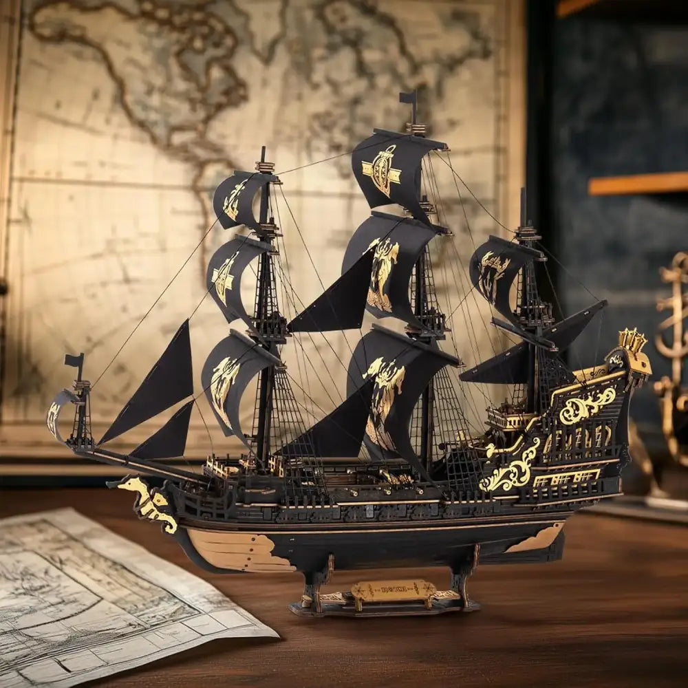 ’The Seahorse Barque’ – Majestic 3D Wooden Sailing Ship