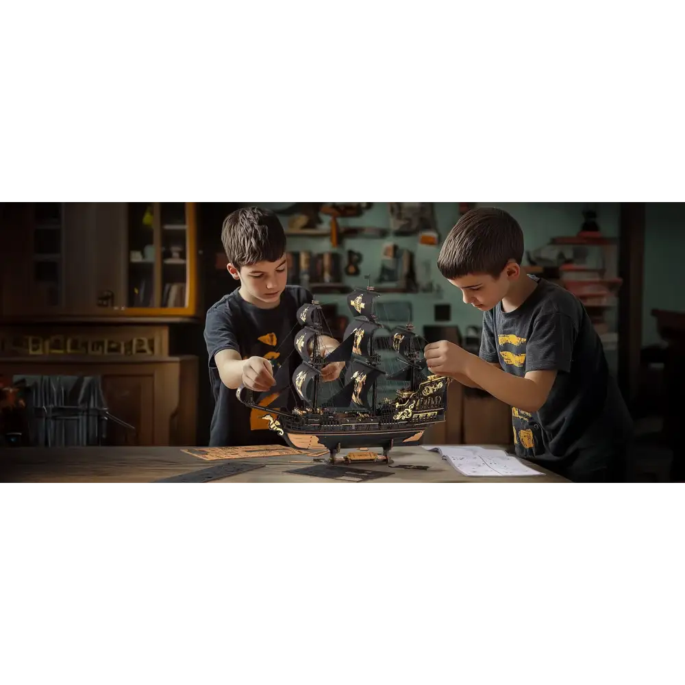 ’The Seahorse Barque’ – Majestic 3D Wooden Sailing Ship
