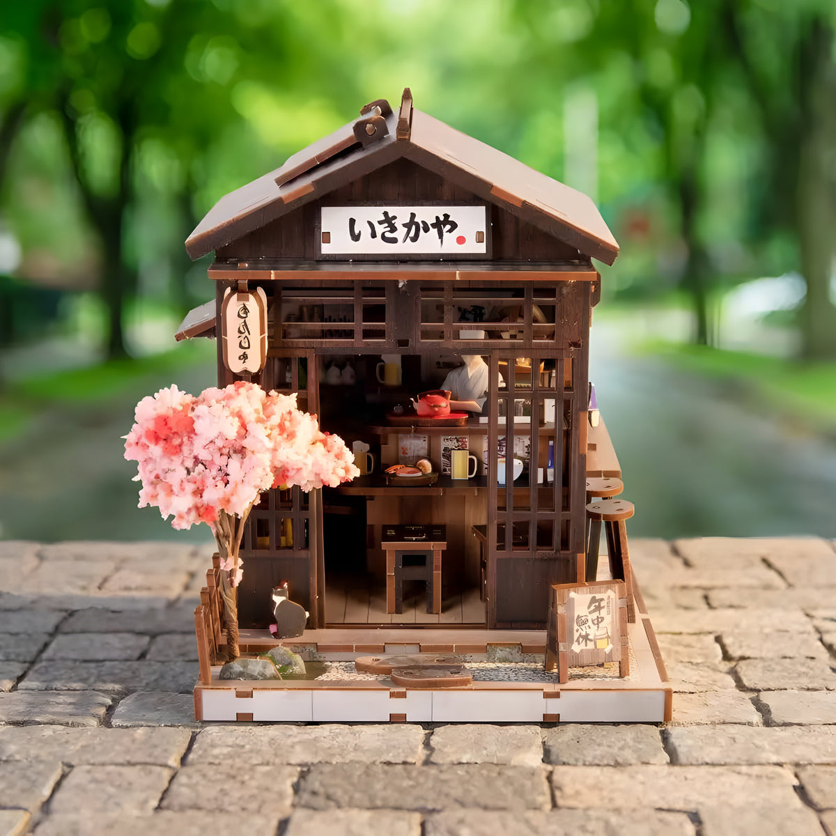 Tokyo Izakaya DIY miniature house kit, brown roof version