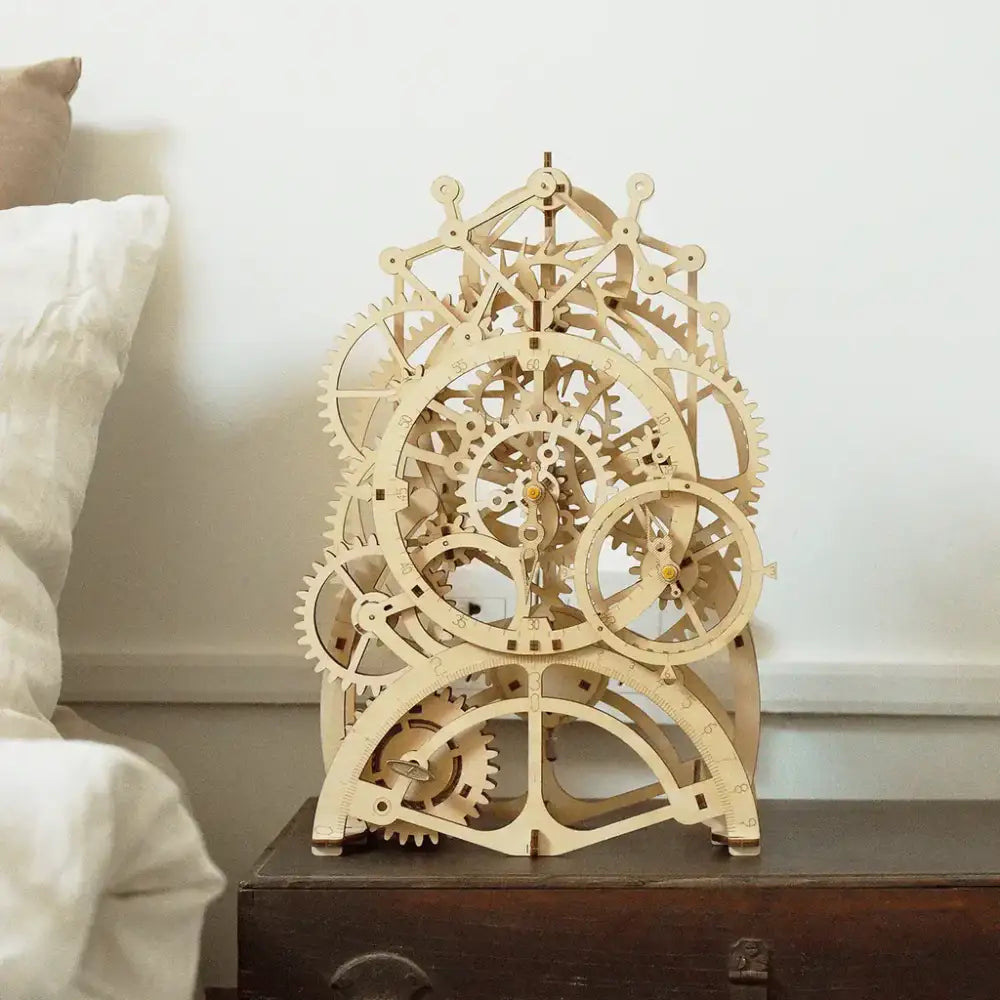 Wooden Mechanical Clock Puzzle ’The Clock’