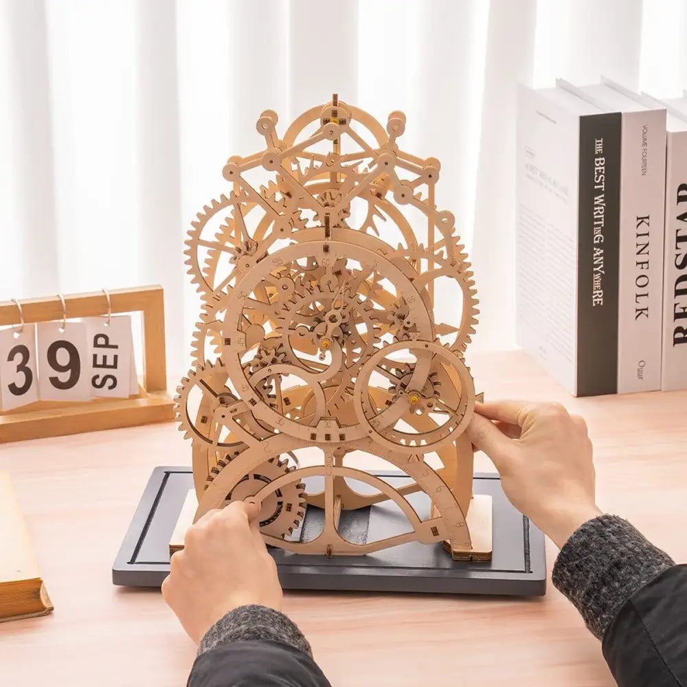 Clock Solver Wooden Mechanical Clock Puzzle